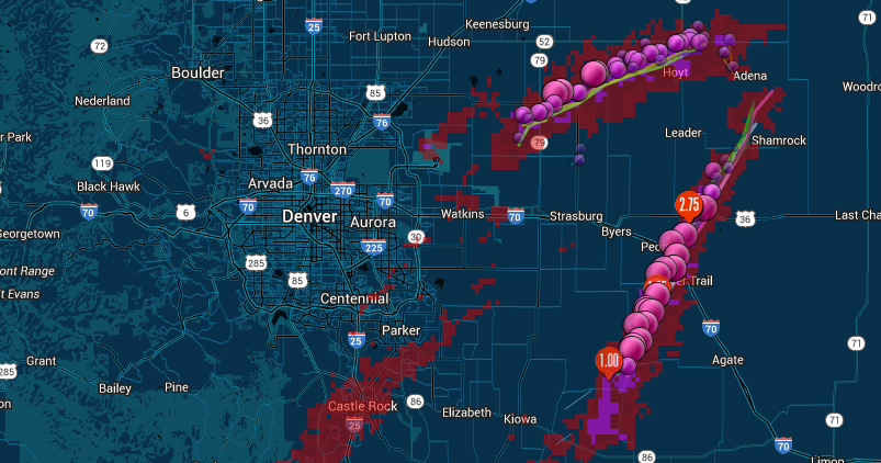 Free Hail Maps For Recent Storms With Exact Hail Core Paths