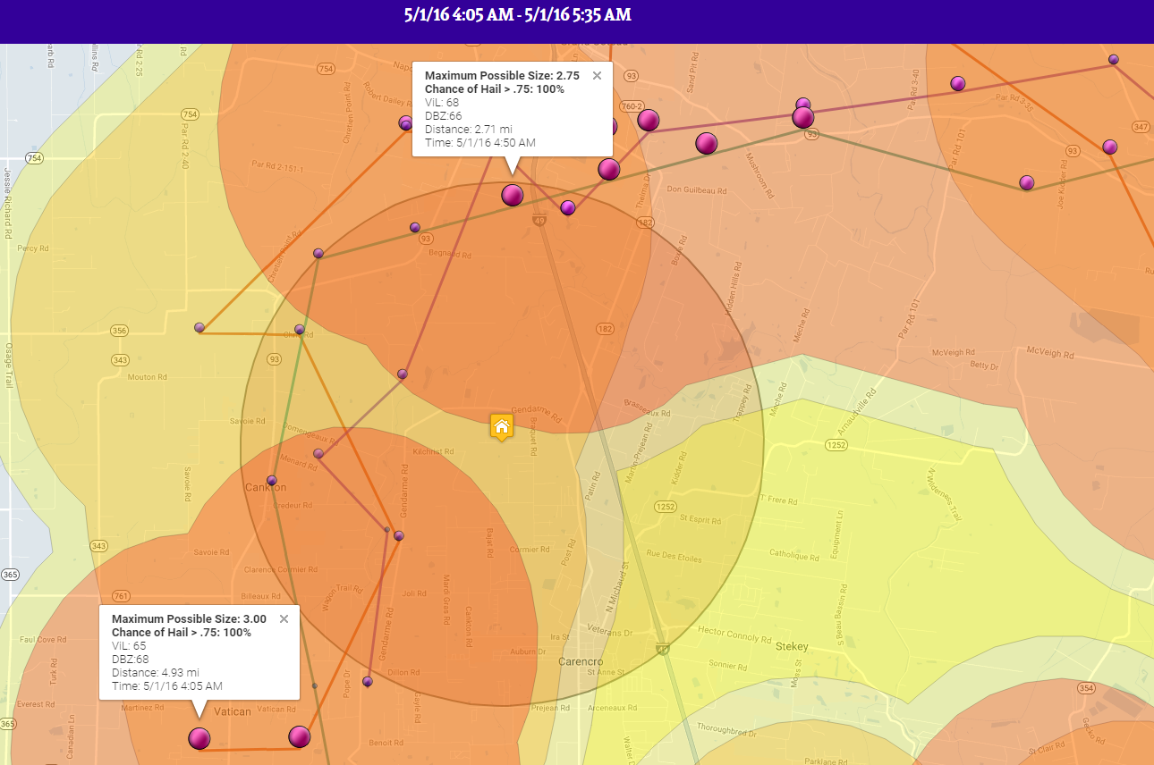 Indepth hail information, at your fingertips.